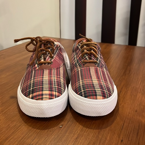 Polo Ralph Lauren Vaughn Boat Deck Shoes Sneakers new wine plaid Men’s Size 9 - Picture 5 of 13